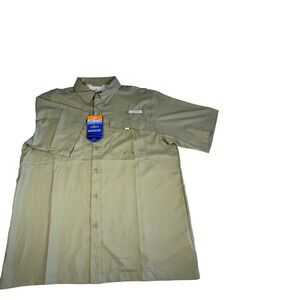 Habit Men's Crayfish Creek S/S River Shirt L Deep Lichen Green UPF 40+ NWT